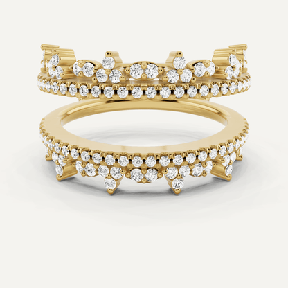 5/8 ctw Round Diamond Four Row Ring Enhancer - Lotus Diamond
