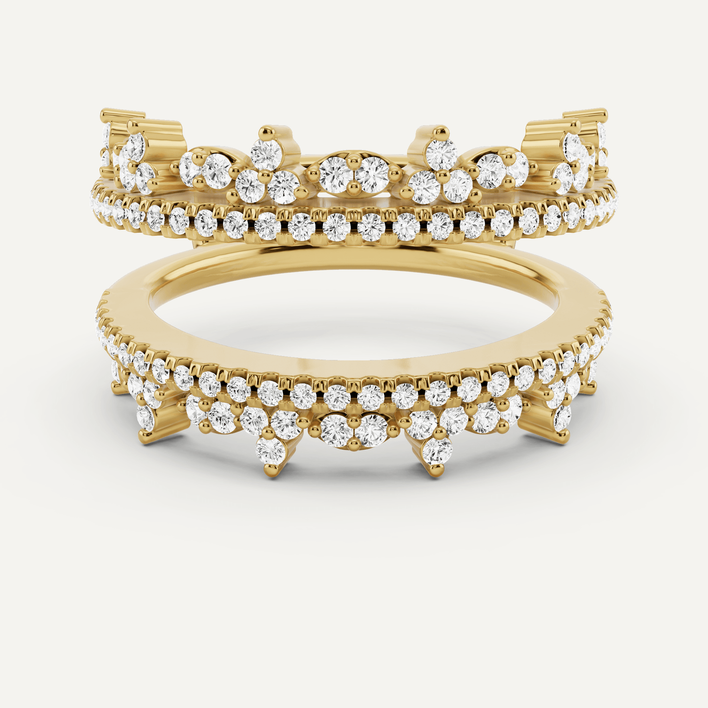 5/8 ctw Round Diamond Four Row Ring Enhancer - Lotus Diamond