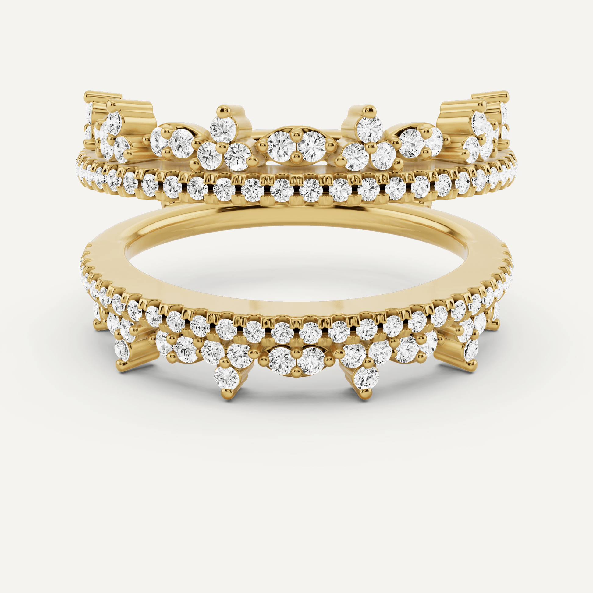5/8 ctw Round Diamond Four Row Ring Enhancer - Lotus Diamond