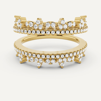 5/8 ctw Round Diamond Four Row Ring Enhancer - Lotus Diamond