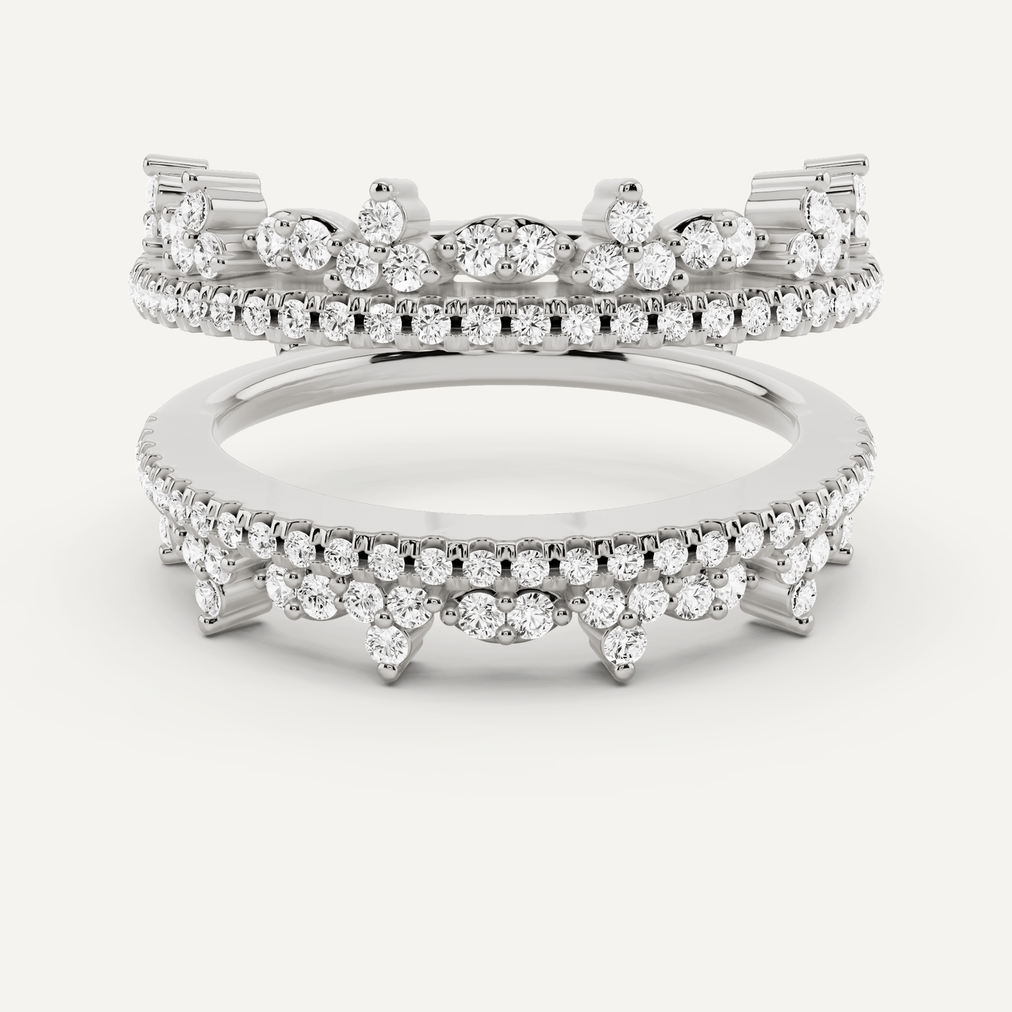 5/8 ctw Round Diamond Four Row Ring Enhancer - Lotus Diamond