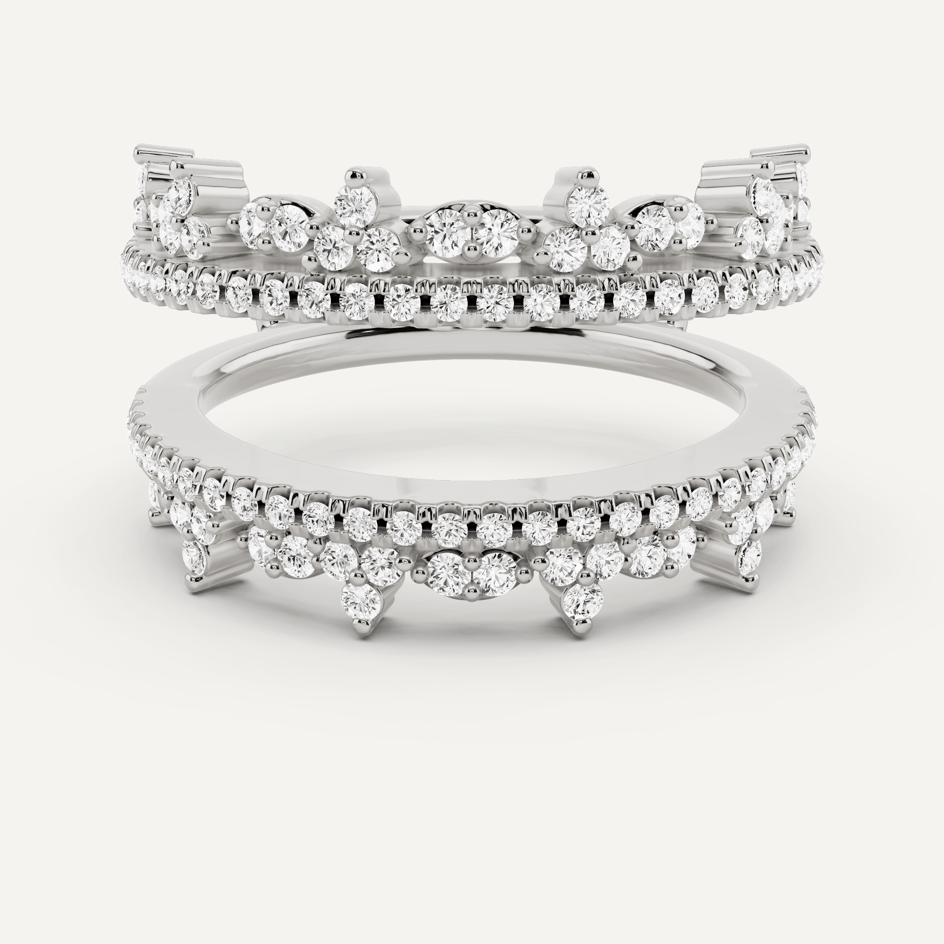5/8 ctw Round Diamond Four Row Ring Enhancer - Lotus Diamond