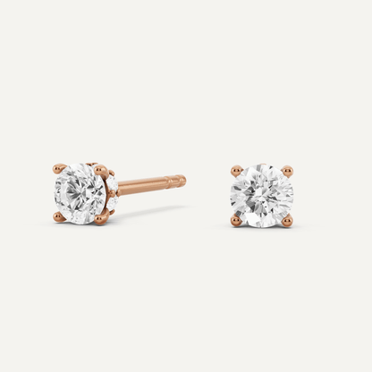 5/8 ctw Round Diamond Hidden Halo Stud Earrings - Lotus Diamond