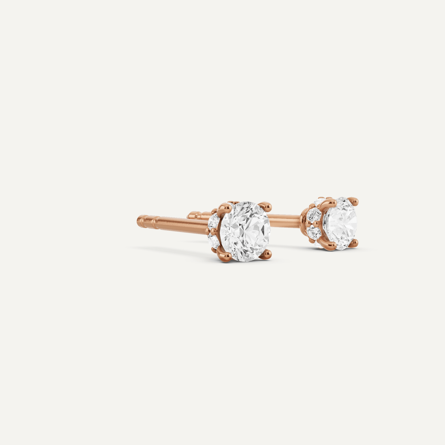 5/8 ctw Round Diamond Hidden Halo Stud Earrings - Lotus Diamond