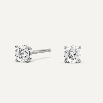 5/8 ctw Round Diamond Hidden Halo Stud Earrings - Lotus Diamond