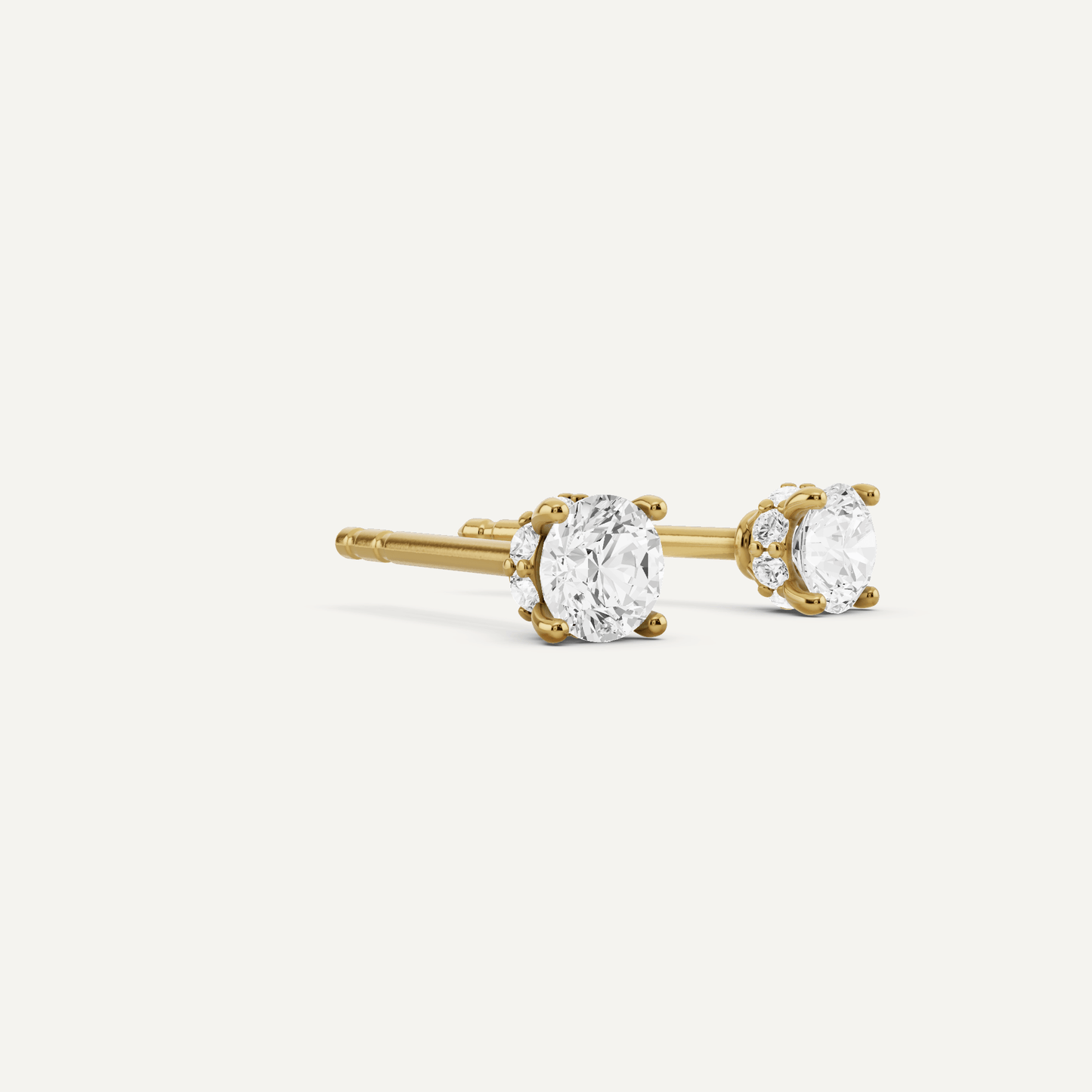 5/8 ctw Round Diamond Hidden Halo Stud Earrings - Lotus Diamond