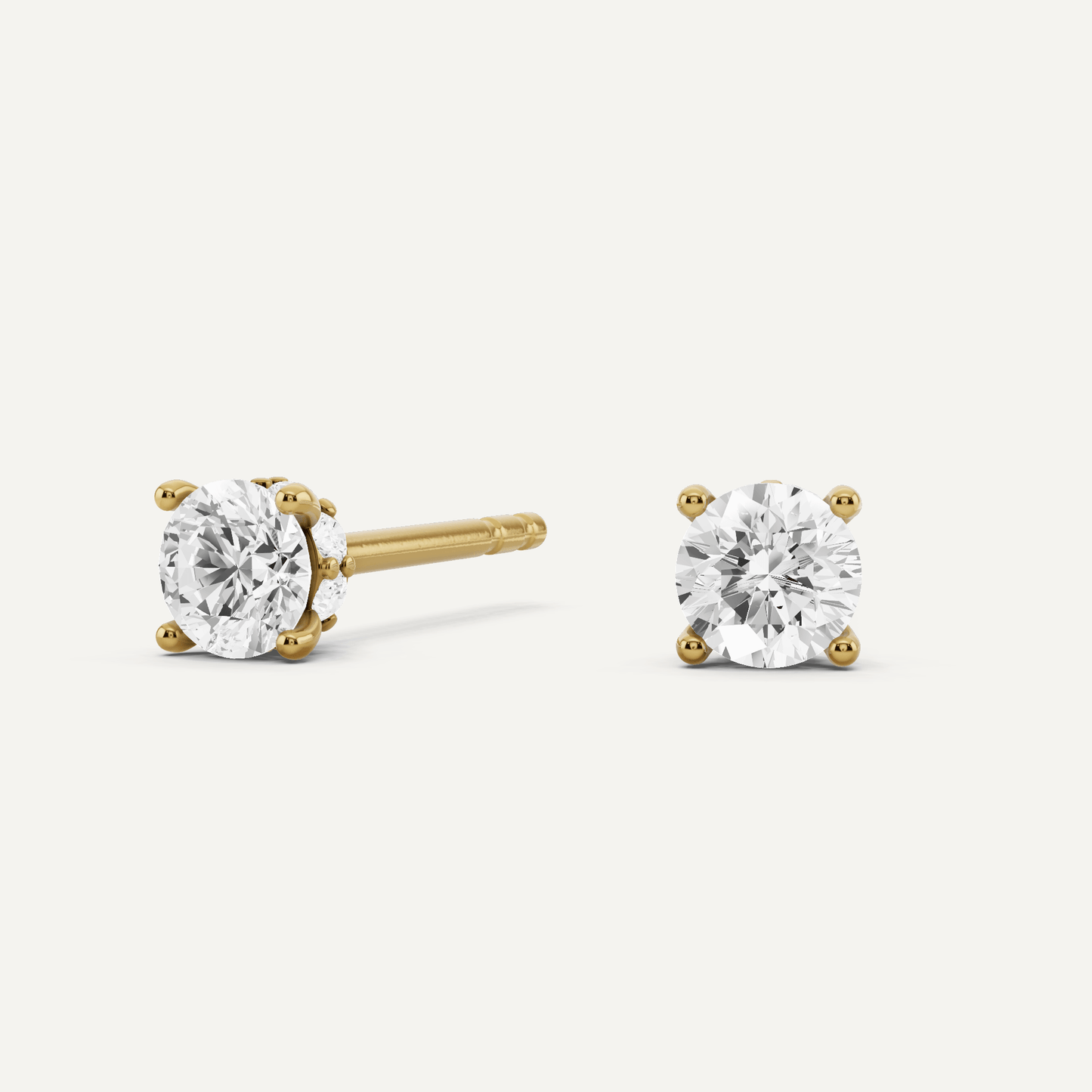5/8 ctw Round Diamond Hidden Halo Stud Earrings - Lotus Diamond