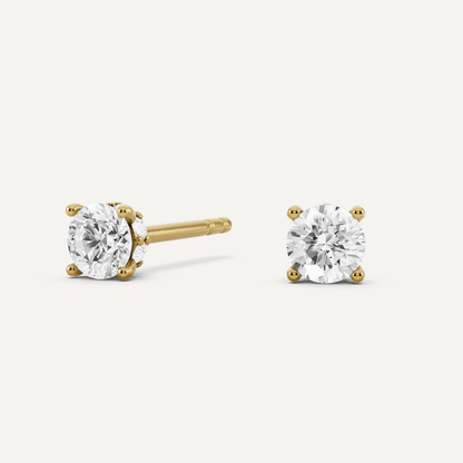 5/8 ctw Round Diamond Hidden Halo Stud Earrings - Lotus Diamond