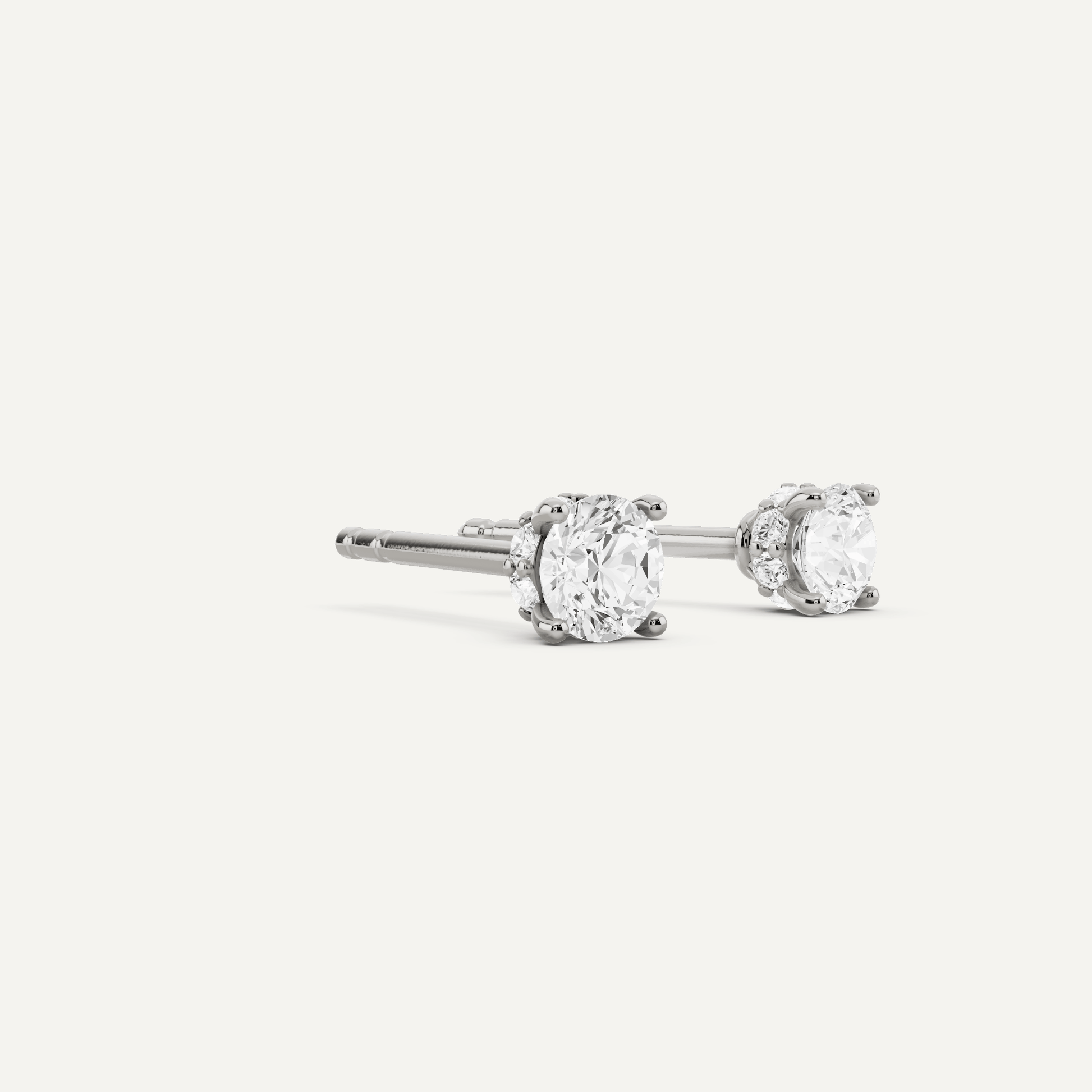 5/8 ctw Round Diamond Hidden Halo Stud Earrings - Lotus Diamond
