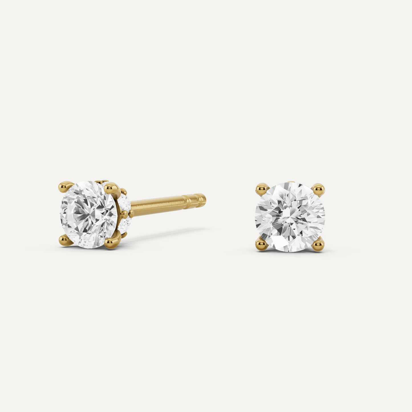 5/8 ctw Round Diamond Hidden Halo Stud Earrings - Lotus Diamond