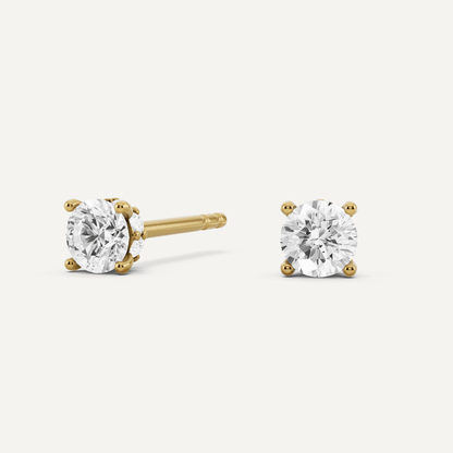 5/8 ctw Round Diamond Hidden Halo Stud Earrings - Lotus Diamond