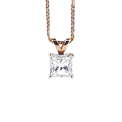 Princess-cut 18K diamond Pendant