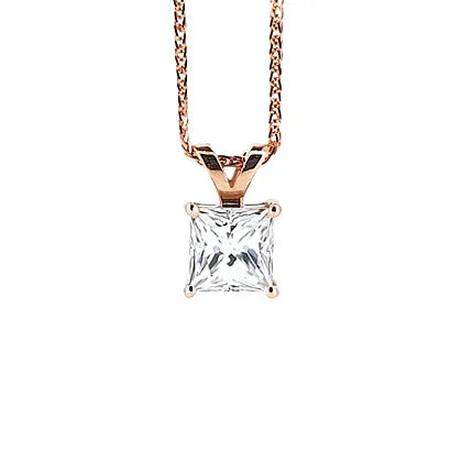 Princess-cut 18K diamond Pendant