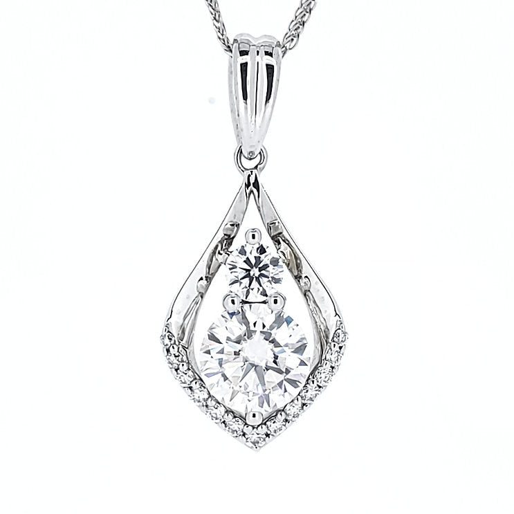 18K water drop diamond pendant