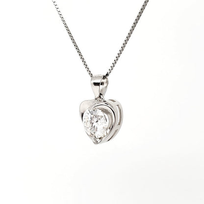 18K Heart diamond pendant