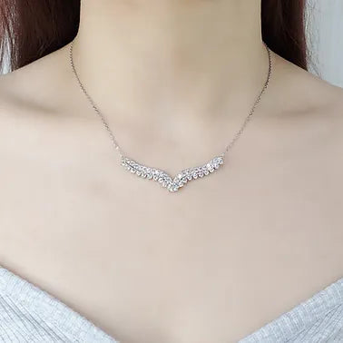 Angel wings bridal necklace diamond Pendant