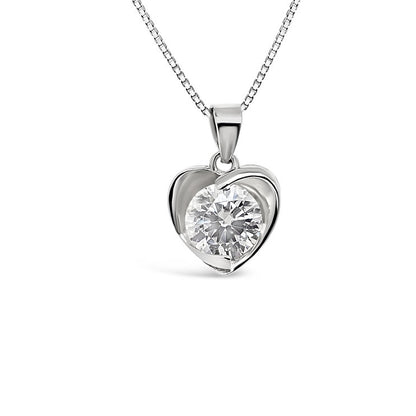 18K Heart diamond pendant