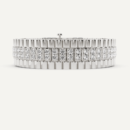 6 ctw Round Diamond Railroad Station Fashion Bracelet - Lotus Diamond