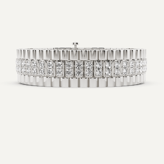 6 ctw Round Diamond Railroad Station Fashion Bracelet - Lotus Diamond