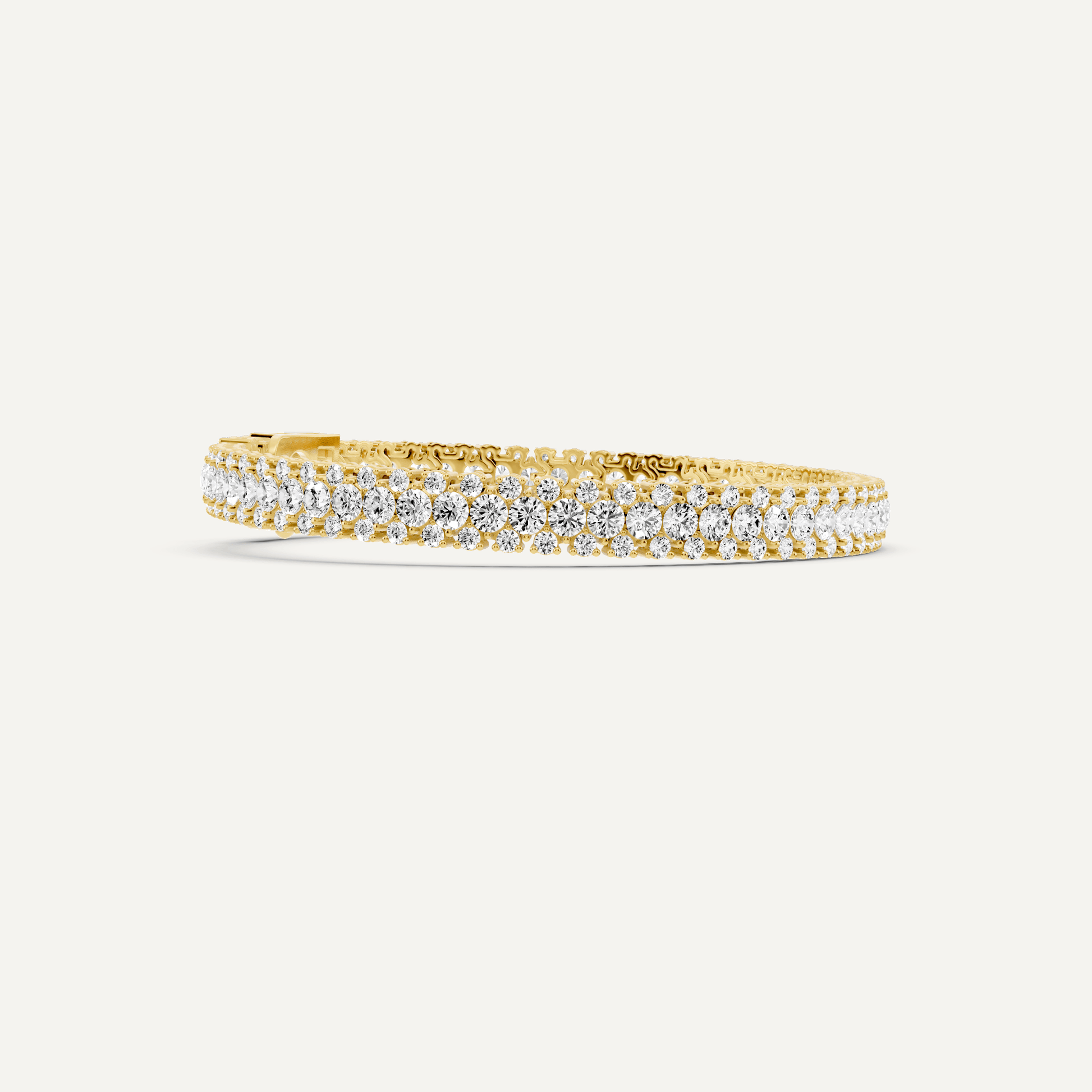 7 1/2 ctw Round Diamond Three Row Fashion Bracelet - Lotus Diamond