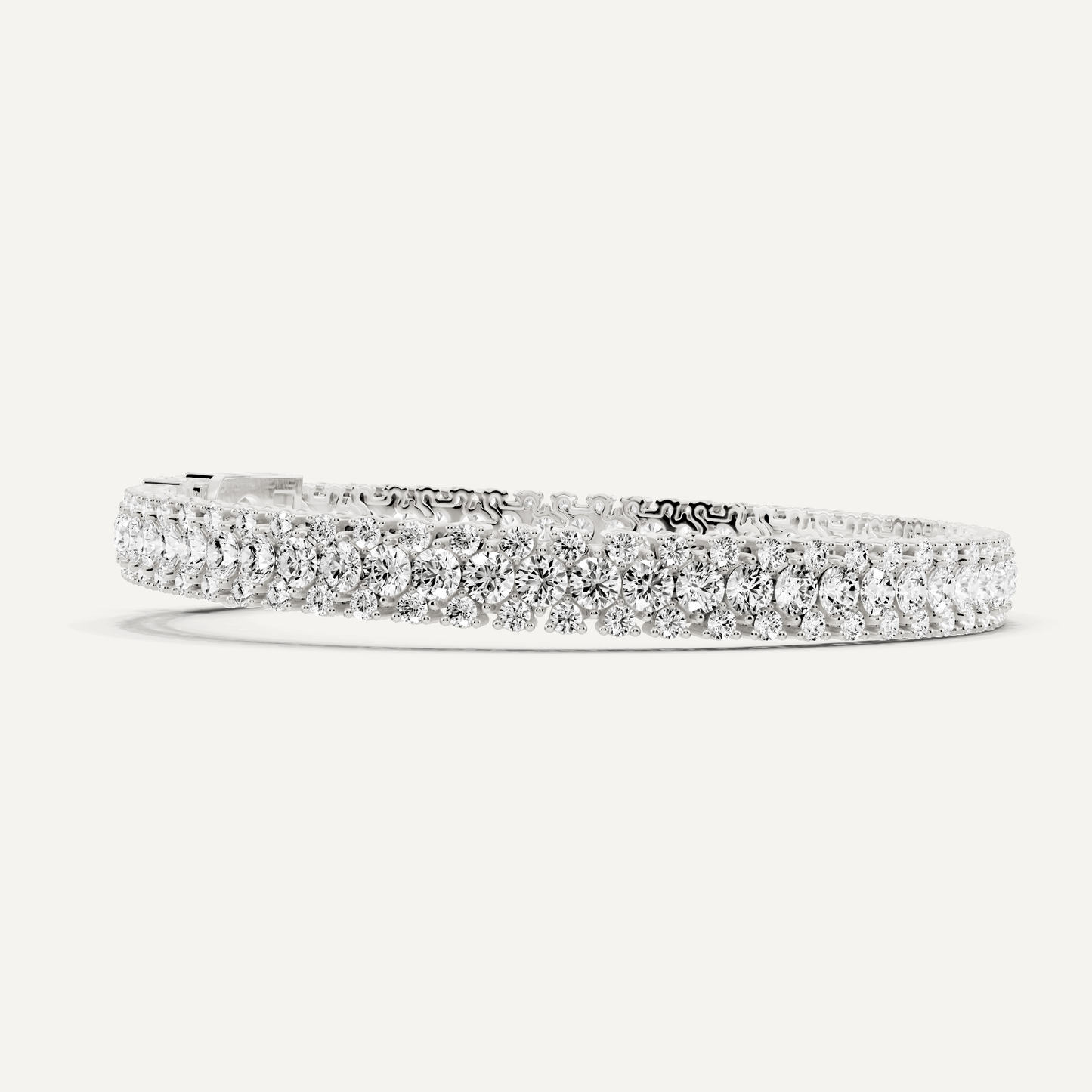 7 1/2 ctw Round Diamond Three Row Fashion Bracelet - Lotus Diamond