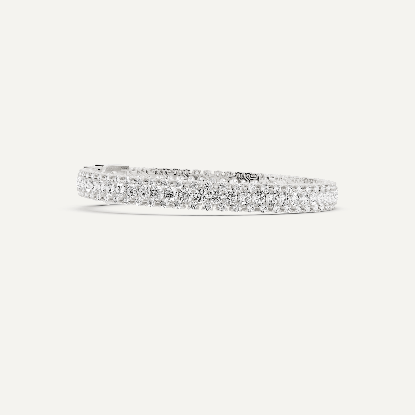 7 1/2 ctw Round Diamond Three Row Fashion Bracelet - Lotus Diamond