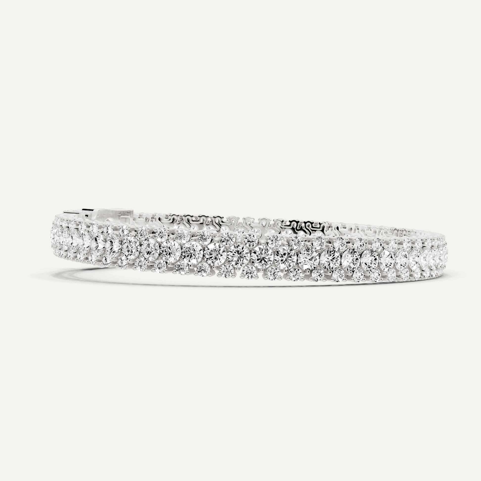 7 1/2 ctw Round Diamond Three Row Fashion Bracelet - Lotus Diamond
