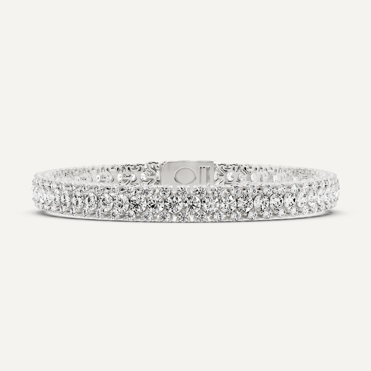 7 1/2 ctw Round Diamond Three Row Fashion Bracelet - Lotus Diamond