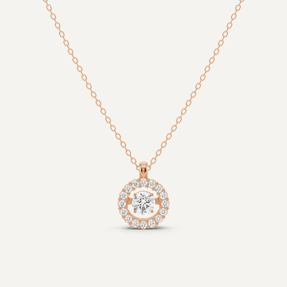 7/8 ctw Round Dancing Diamond Fashion Pendant - Lotus Diamond