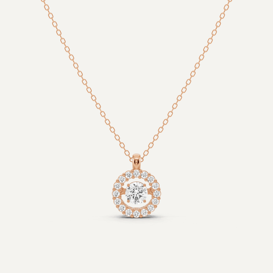 7/8 ctw Round Dancing Diamond Fashion Pendant - Lotus Diamond