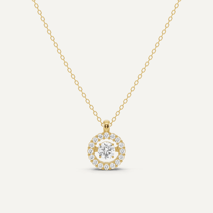 7/8 ctw Round Dancing Diamond Fashion Pendant - Lotus Diamond