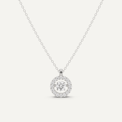 7/8 ctw Round Dancing Diamond Fashion Pendant - Lotus Diamond