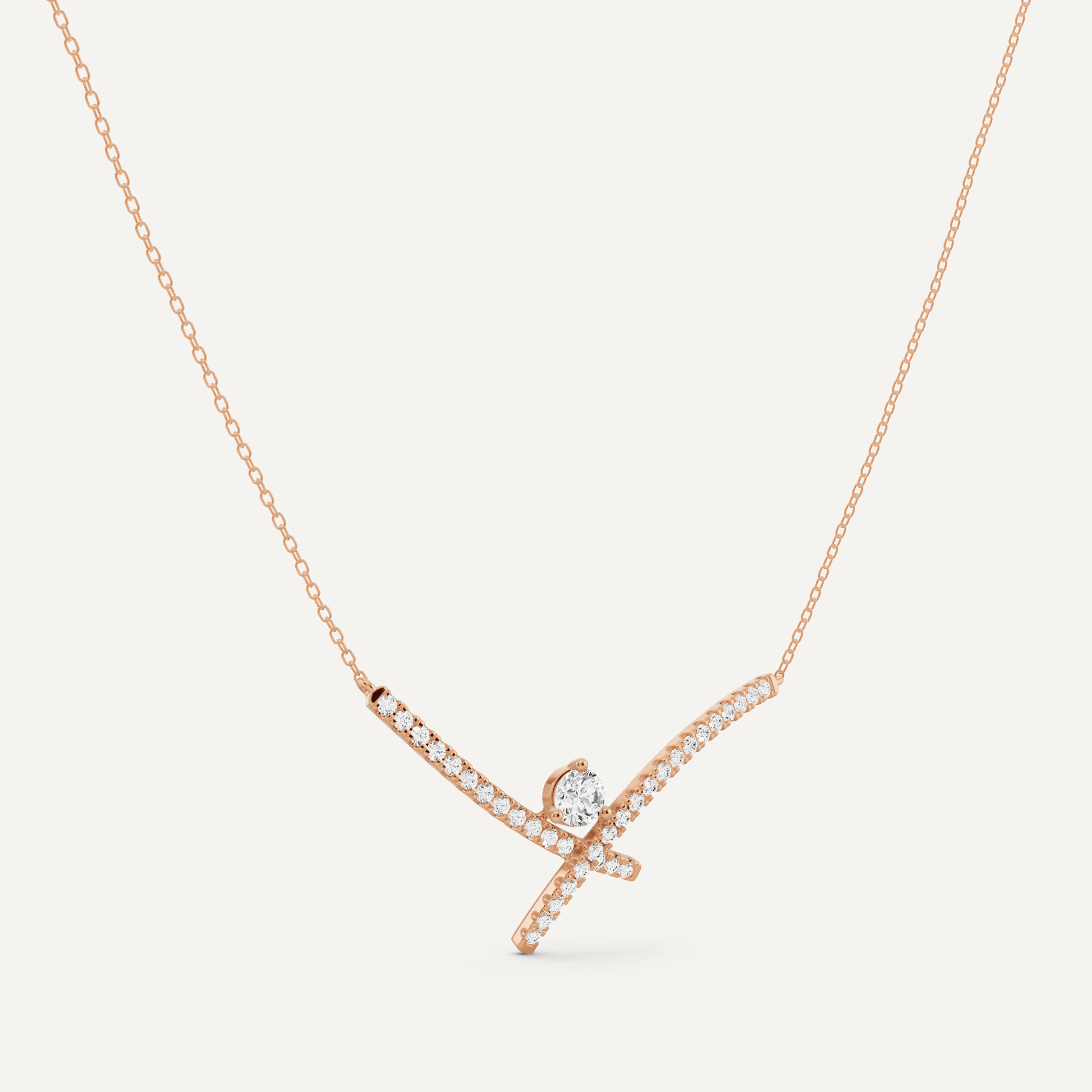 7/8 ctw Round Diamond Criss Cross Fashion Necklace - Lotus Diamond