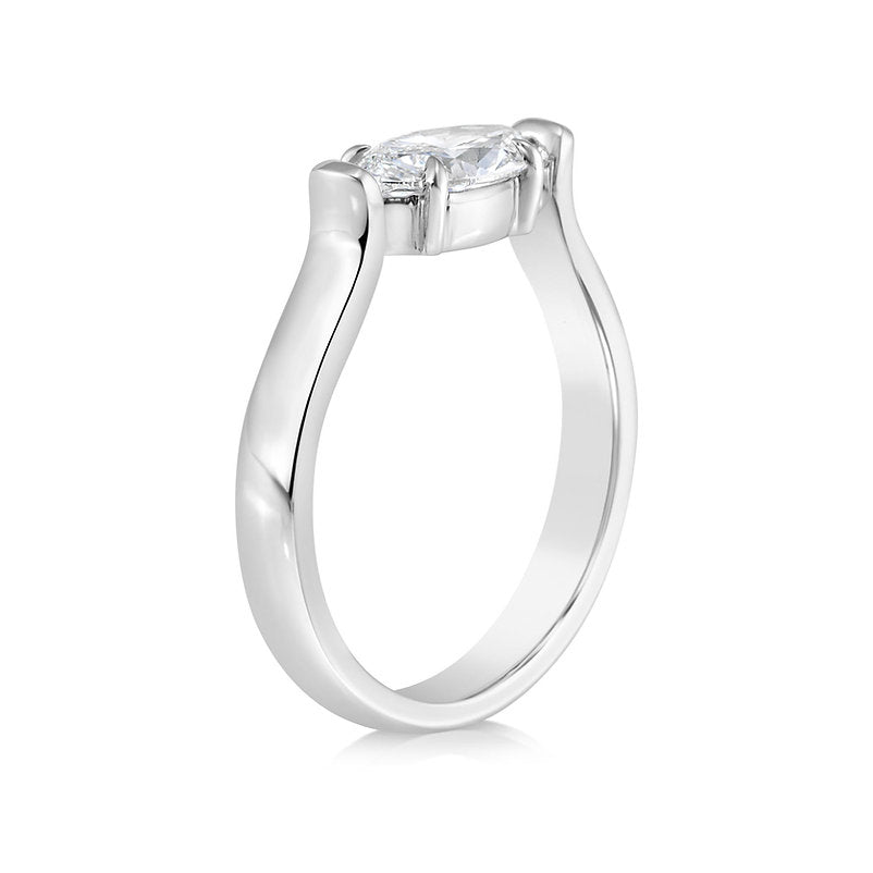 Marquise-shape Lab grown Diamond 18K ring setting