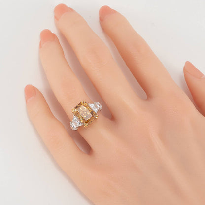 Fancy Yellow Lab grown Diamond Ring 7.11ct