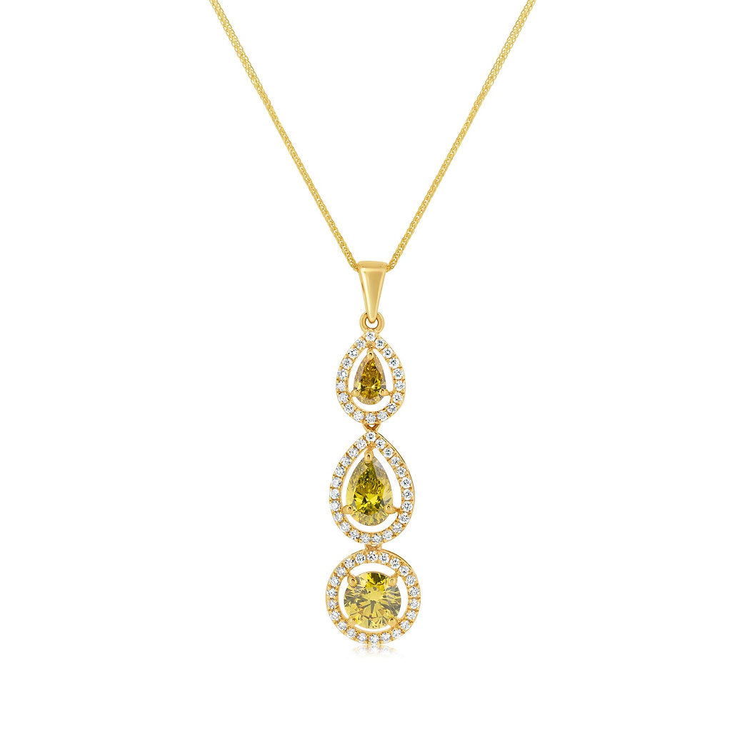 Fancy Yellow Lab-grown Diamond Necklace 1.62 ctw