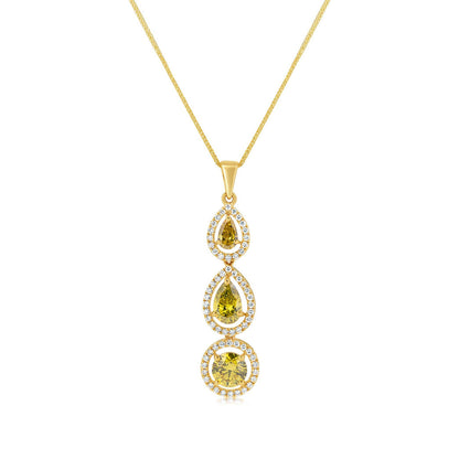 Fancy Yellow Lab-grown Diamond Necklace 1.62 ctw