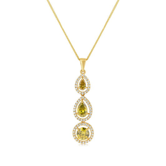 Fancy Yellow Lab-grown Diamond Necklace 1.62 ctw