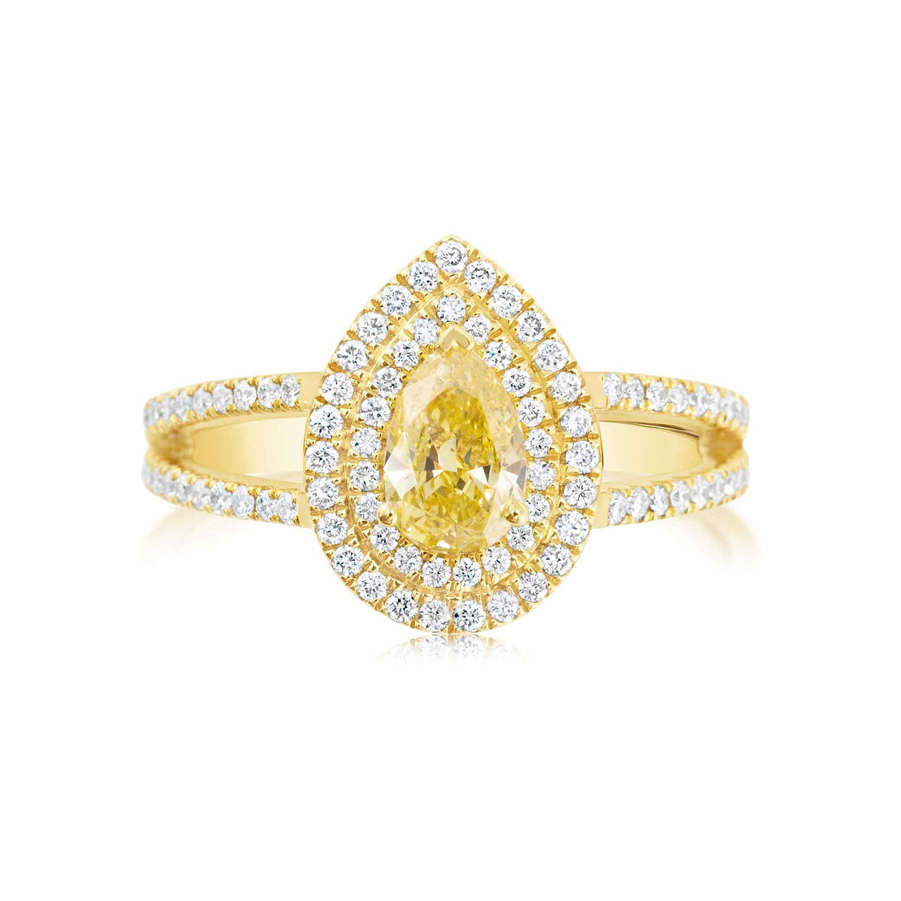 Fancy Yellow Lab grown Diamond Ring 0.94ctw