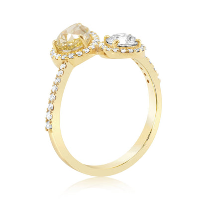 Fancy Yellow Lab grown Diamond Ring 1.71ctw