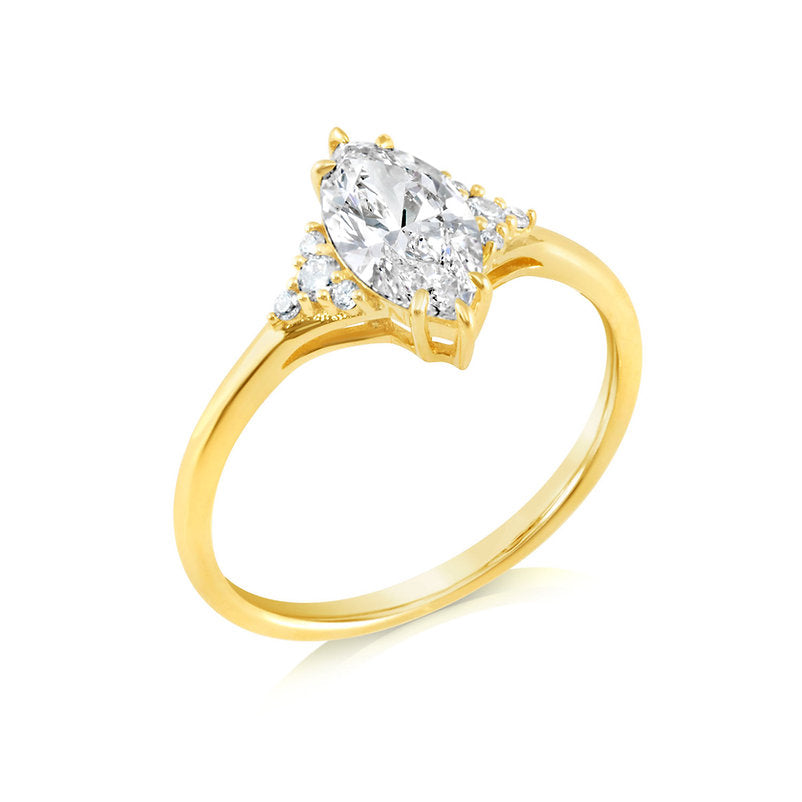 Marquise-shape Lab grown Diamond 18K ring setting