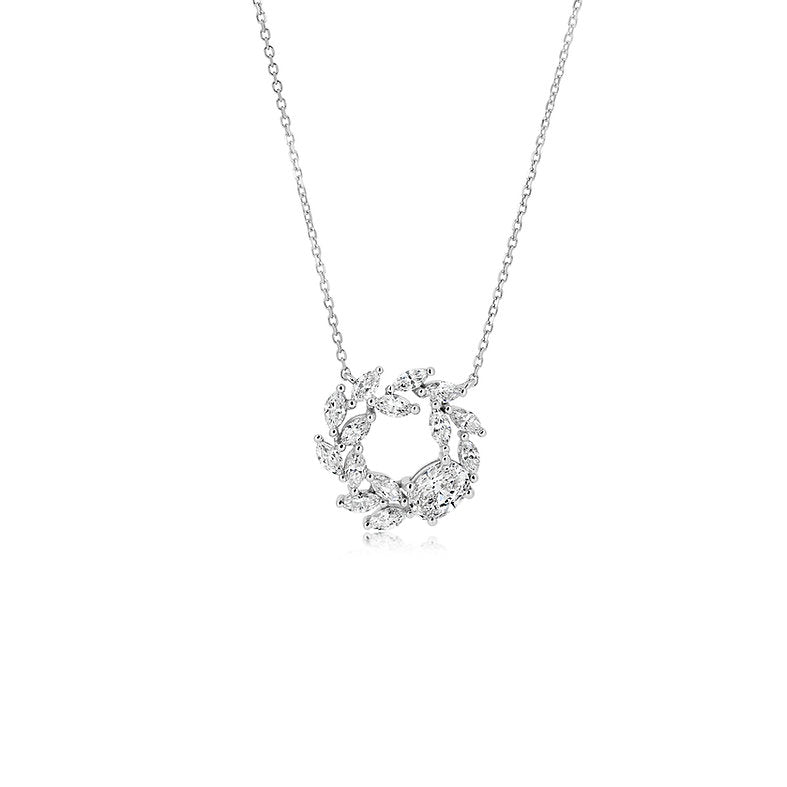 Full Diamond Flower Ball Lab-grown Diamond Necklace (0.62 Carats)