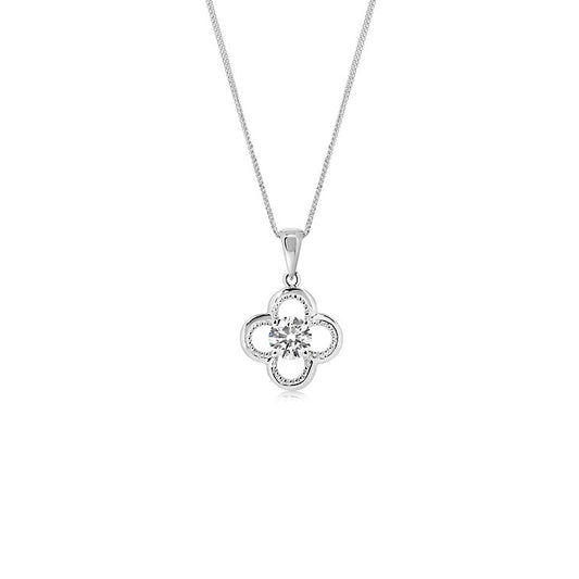 Fashionable flower-shaped 18K  diamond Pendant