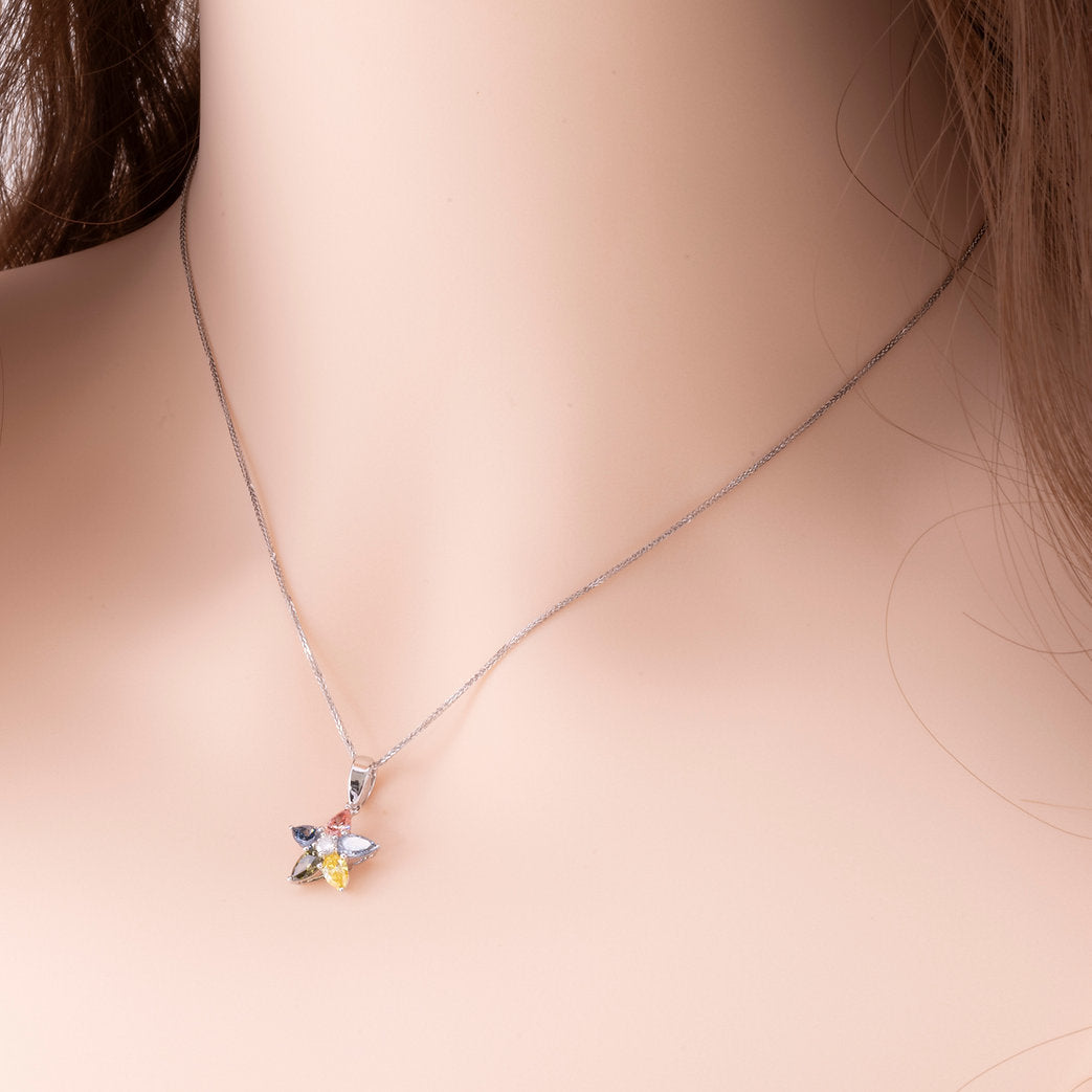 Fancy colour Lab-grown Diamond Necklace 0.75 ctw