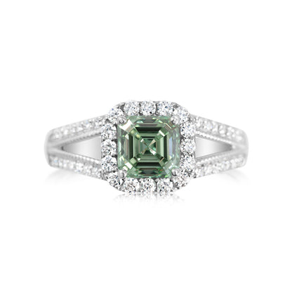 Fancy Green Lab grown Diamond Ring 2.11ctw