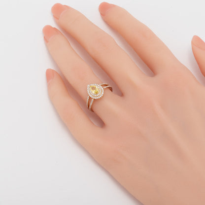 Fancy Yellow Lab grown Diamond Ring 0.94ctw