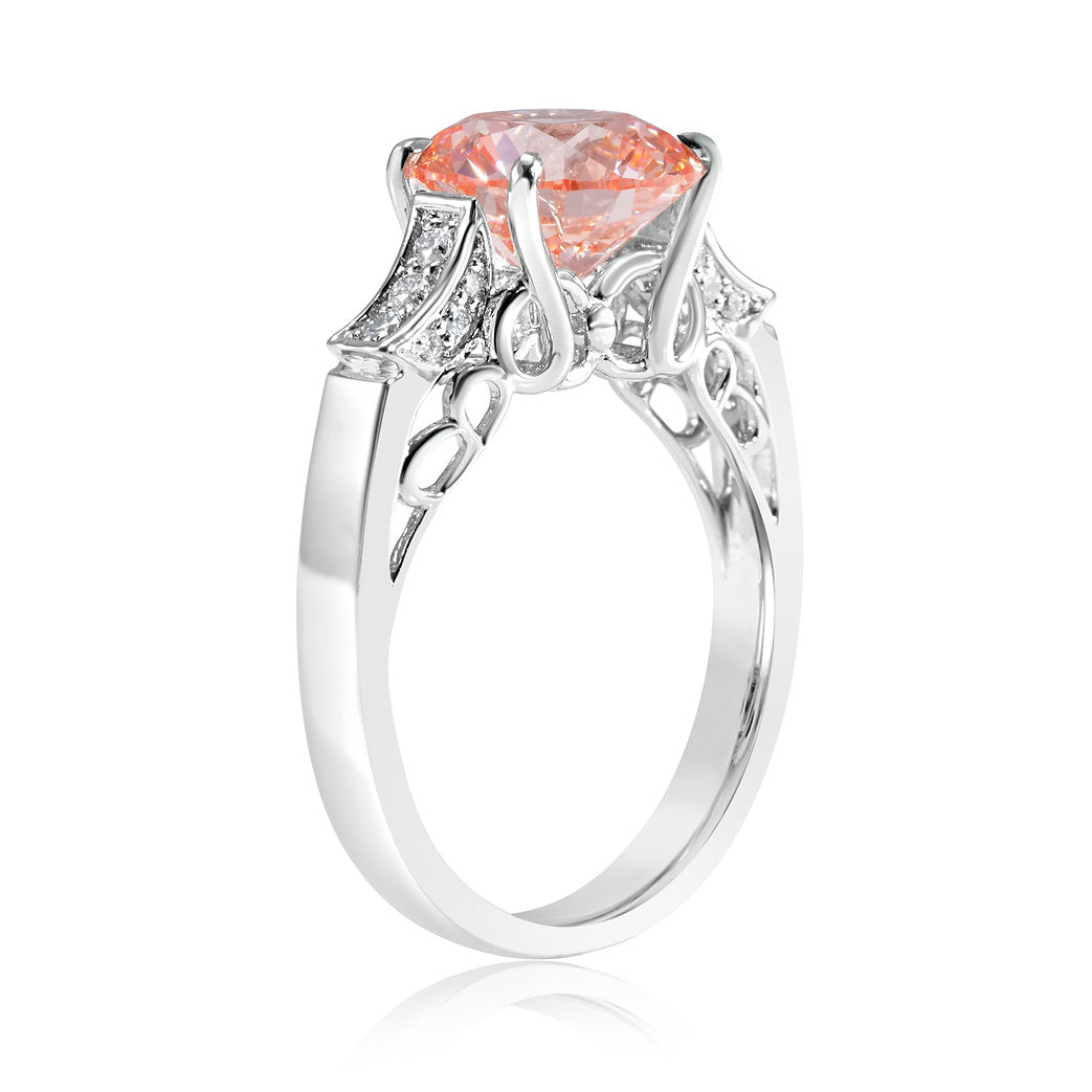 Fancy Pink Lab-grown Diamond Ring 3.32 ctw