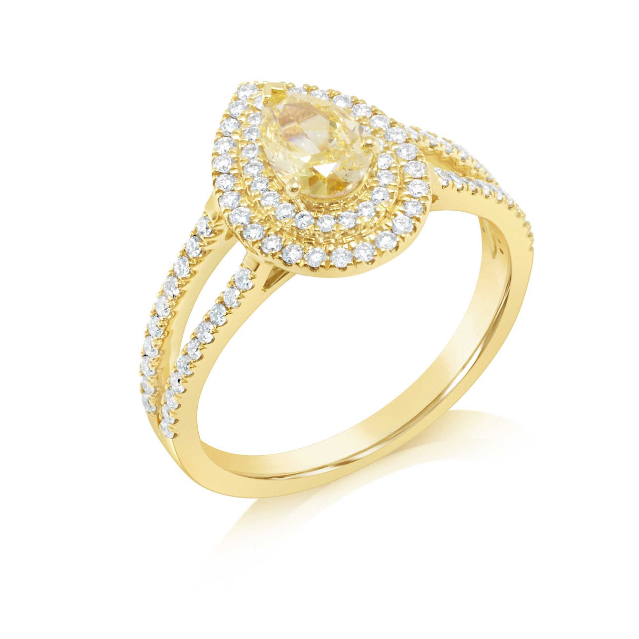 Fancy Yellow Lab grown Diamond Ring 0.94ctw