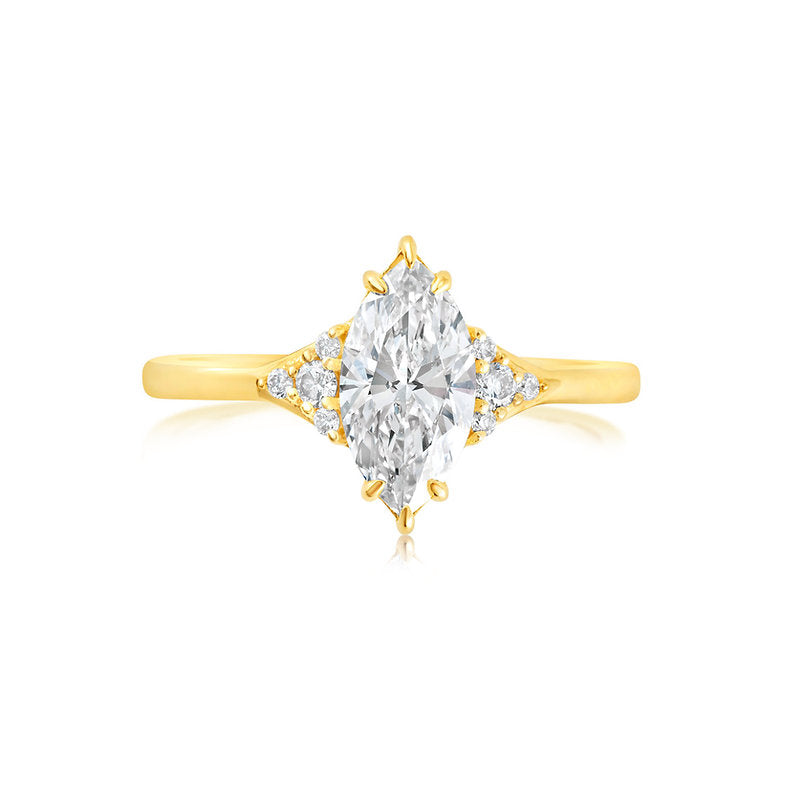 Marquise-shape Lab grown Diamond 18K ring setting