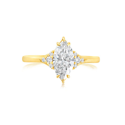 Marquise-shape Lab grown Diamond 18K ring setting